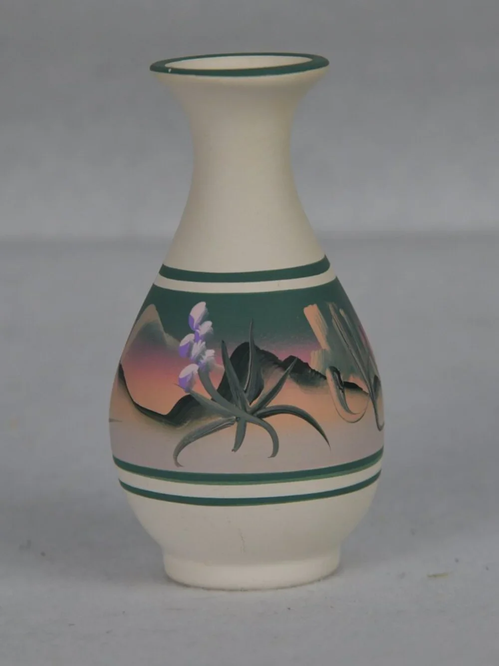 New West Pottery Hand Painted Bud Vase, Phoenix, Arizona, USA, 5” signed